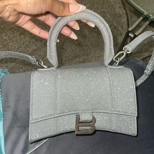 HourGlass XS Glitter Top handle bag